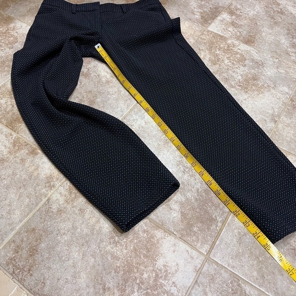 Express Editor straight leg crop ankle pants mid rise blue black dot pattern 0 - Picture 6 of 11